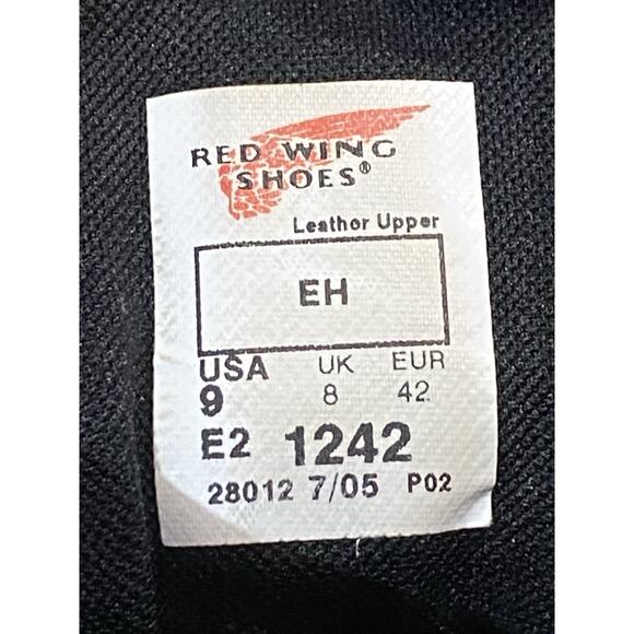 Red Wing 1242 8-Inch Safety Toe Thinsulate Dry W Work Boots Size 9 EE Brown
